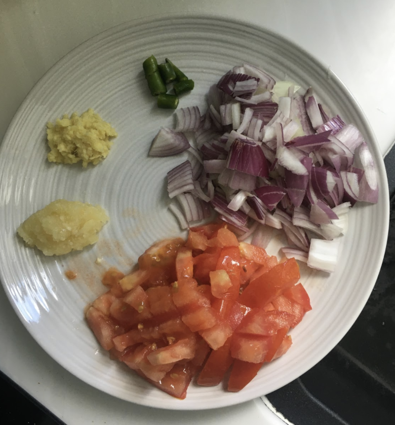 Ingredients for Kerala Style Soya Chunks Curry