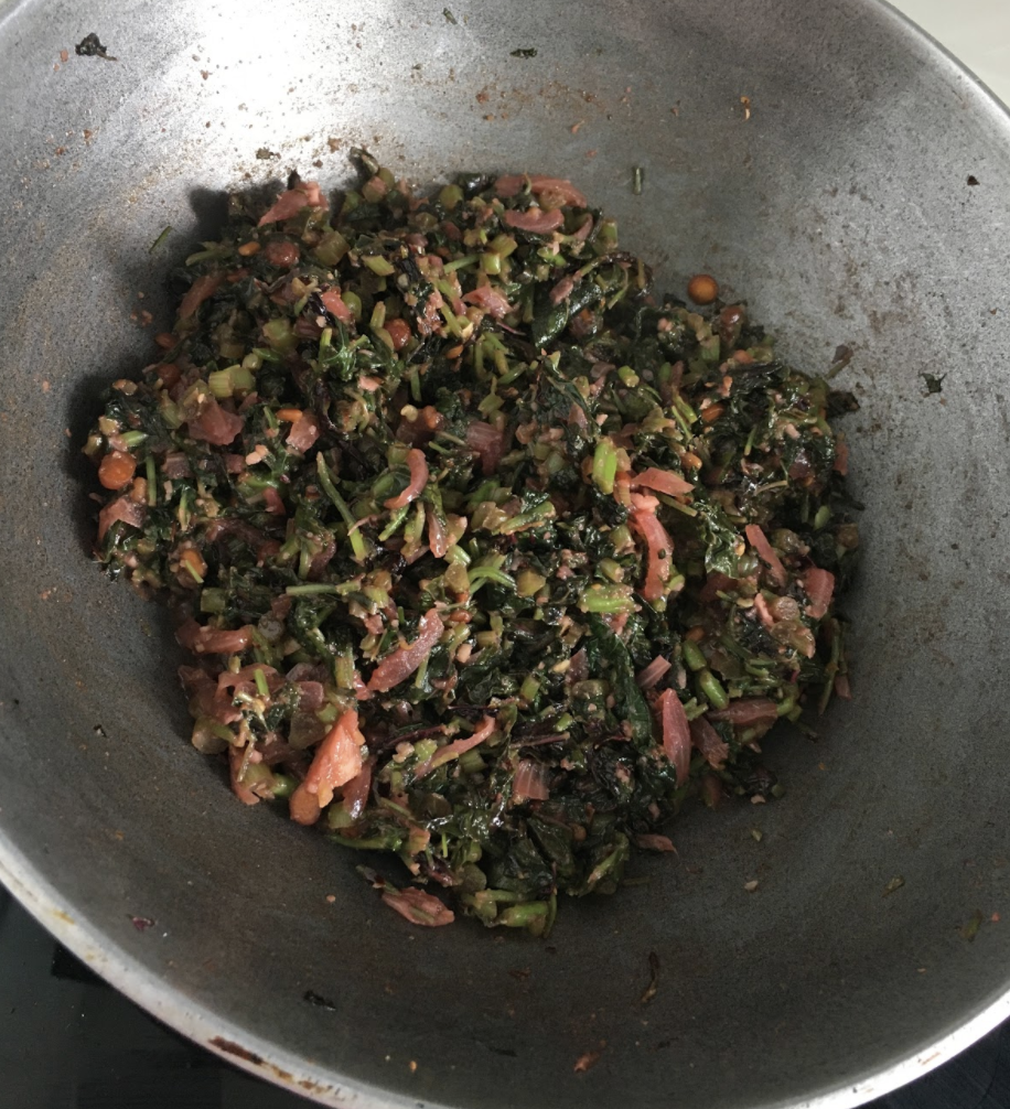 Cooked Thotakura Vepudu