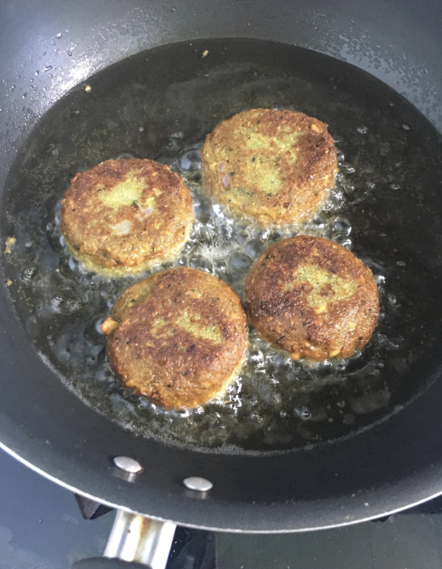 Frying Falafel