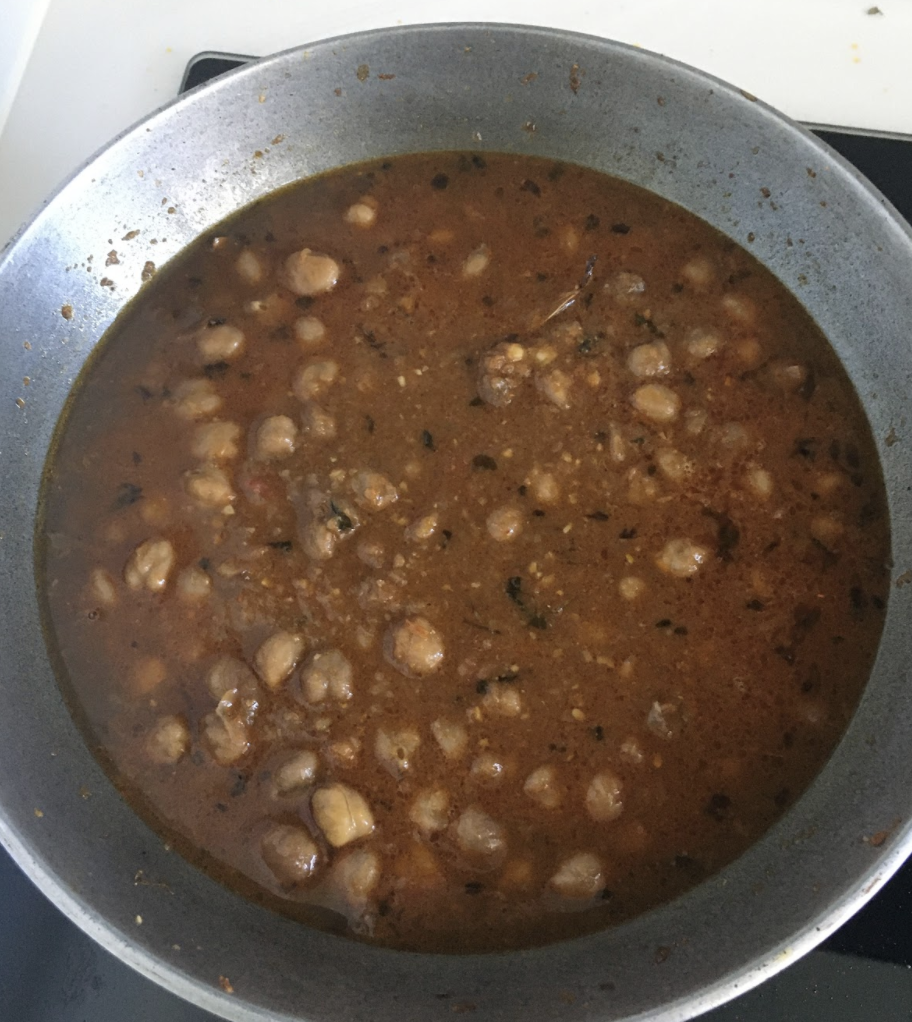 Finishing Amritsari Chole
