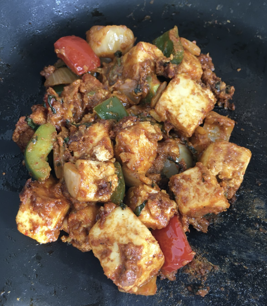    Switch off the gas. The tandoori paneer masala is ready    Cool the mixture to make sandwiches    Butter the bread    Add chutney    Add the tandoori paneer masala.   