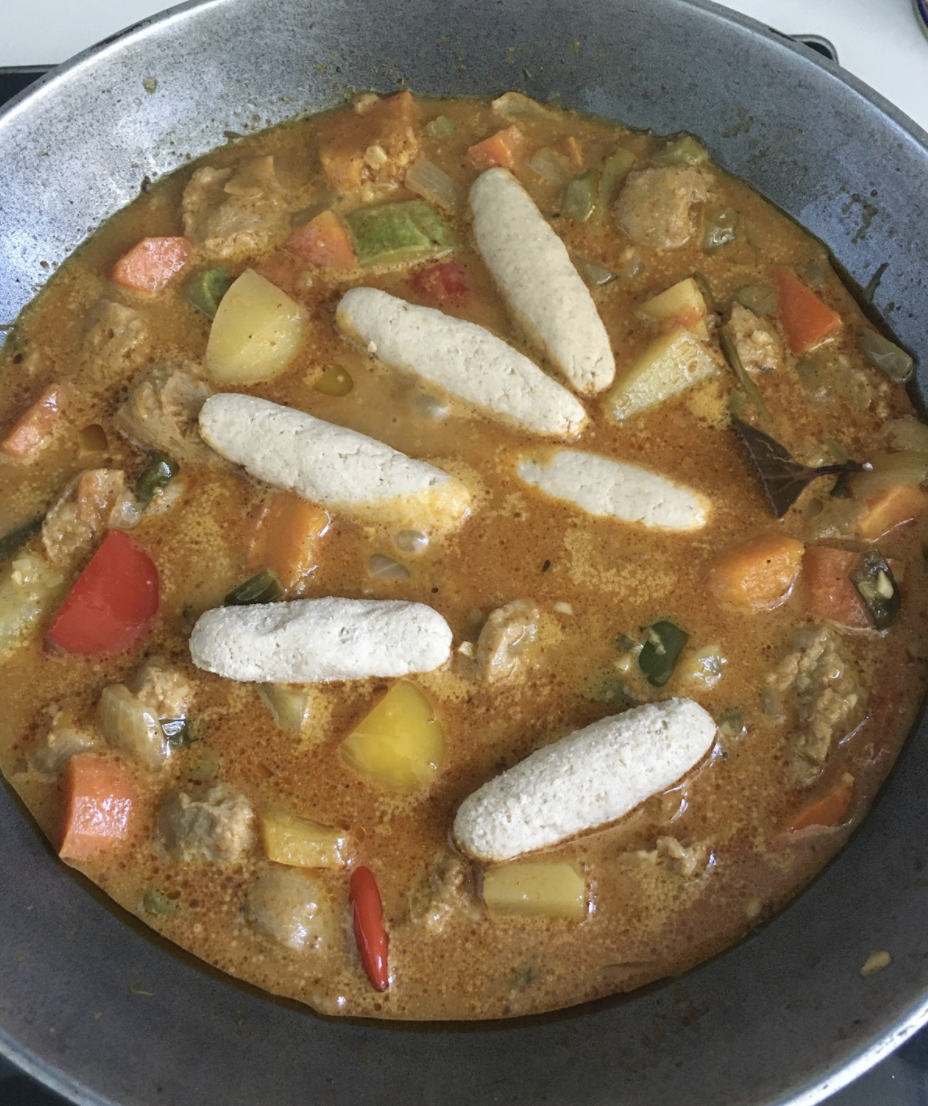 Adjust water and coconut milk if needed as spinners will absorb liquid in the stew Cover and cook another 5 mins on low Cover and continue to cook another 10-15 mins on low until all vegetables and spinners are cooked Adjust seasoning Your healthy Vegan Ital Stew is ready