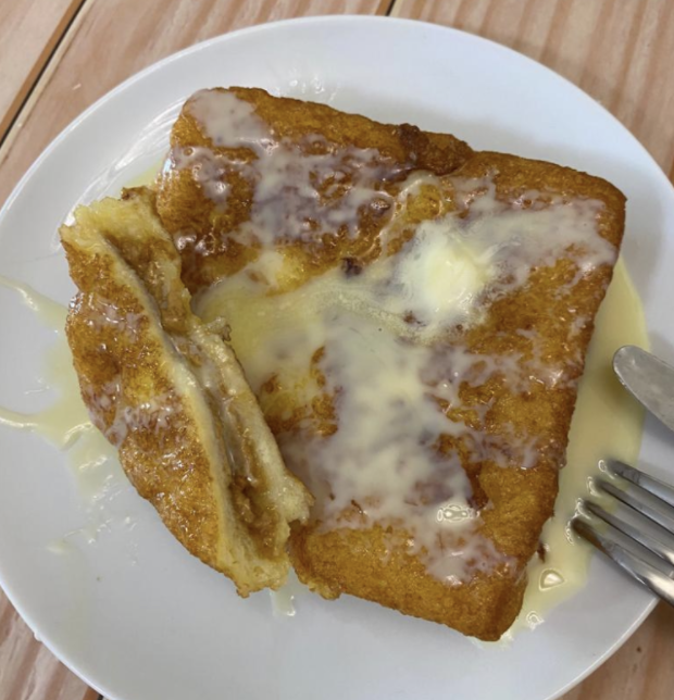    Enjoy hot       Note:   Traditionally a block of butter and golden syrup is served over the French toast. I have also tried it with maple syrup. Each version is delicious