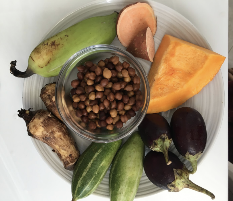    ½ cup soaked and boiled brown Chana     VEGETABLES:  