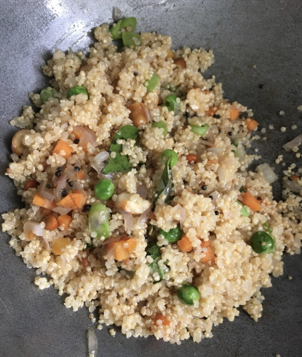 Your healthy and tasty quinoa Upma is ready SPICE LEVEL: 🌶