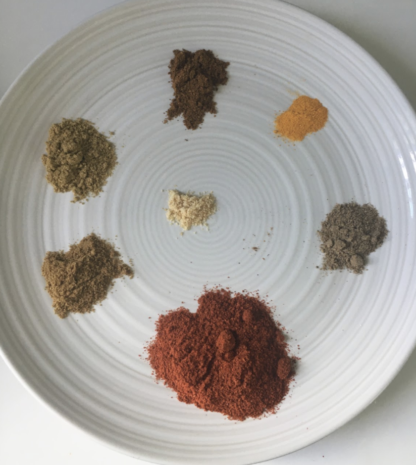 2-3 bitter gourd 1 1/2 tbsp roasted besan 1 ½ tbsp rice flour 1tbsp cornflour Salt ¼ tsp turmeric powder Pinch of hing 2 tsp chilli powder 1 tsp garam masala powder 1tsp coriander powder ½ tsp cumin powder ¼ tsp amchur ( mango powder) 2-3 tbsp oil INSTRUCTIONS Wash and slice the bitter gourd ( Karela)