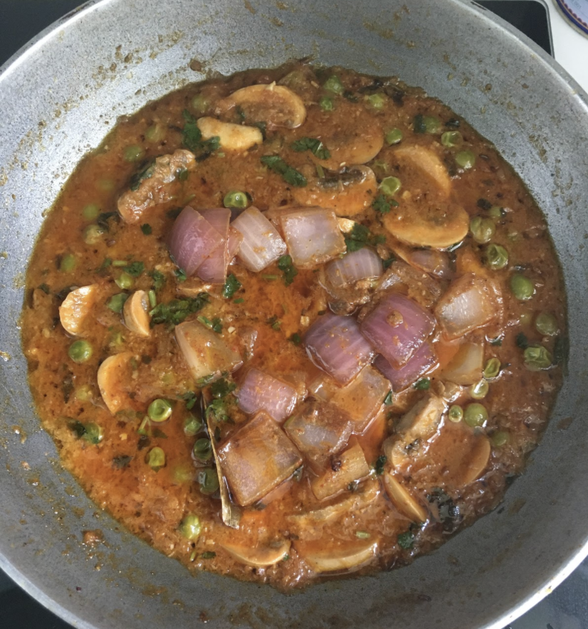 Finished Matar Mushroom Do Pyaza
