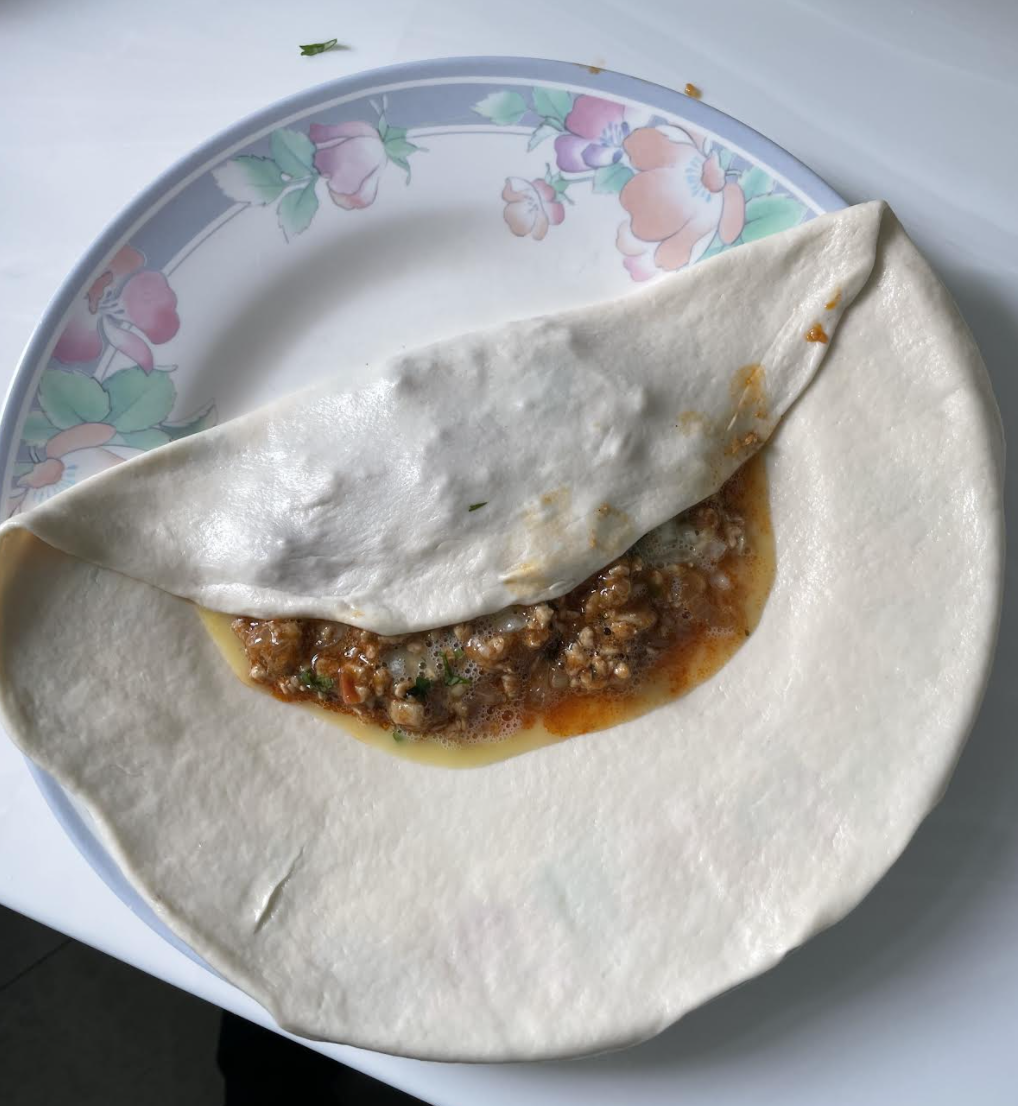 Folded Baida Roti Step 1