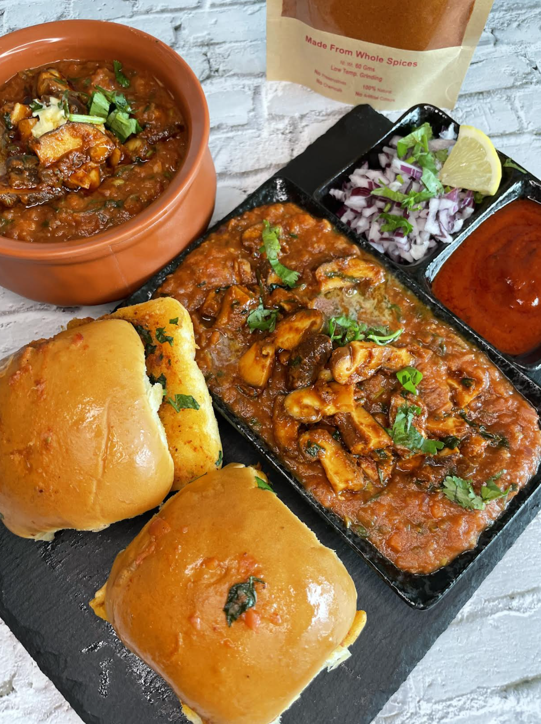 Mushroom Pav Bhaji Ready