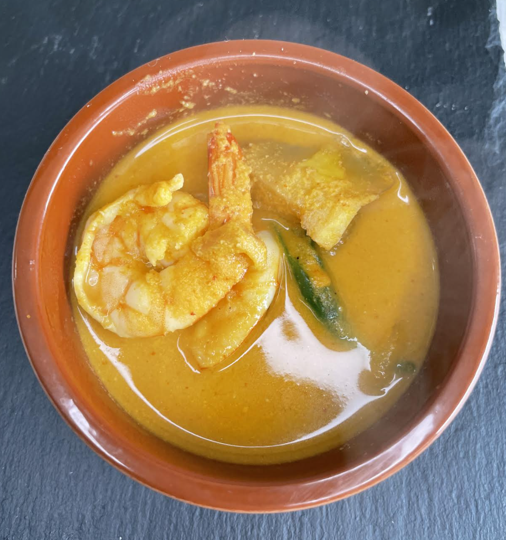 Serving Goan Prawn Curry