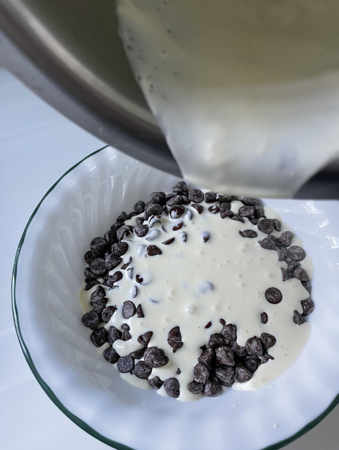 Preparing chocolate ganache