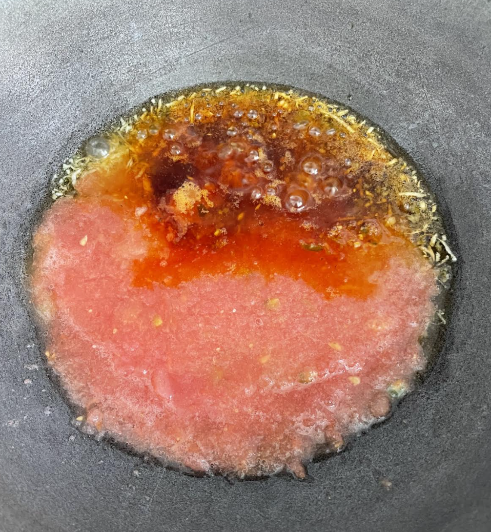 Cooking the masala