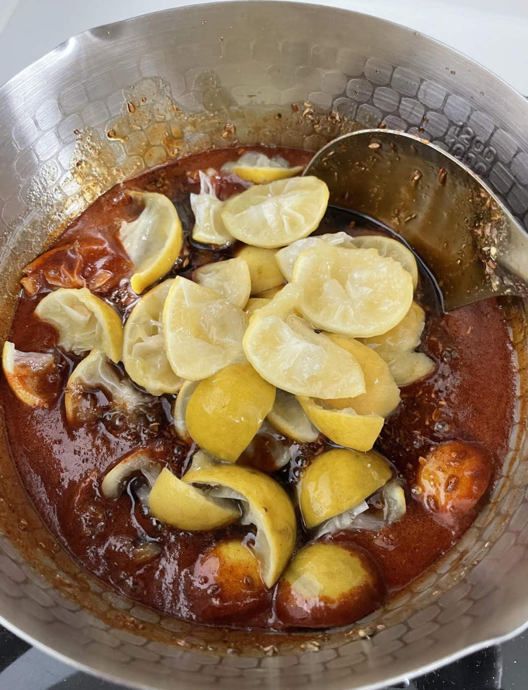 Adding turmeric and lemon juice