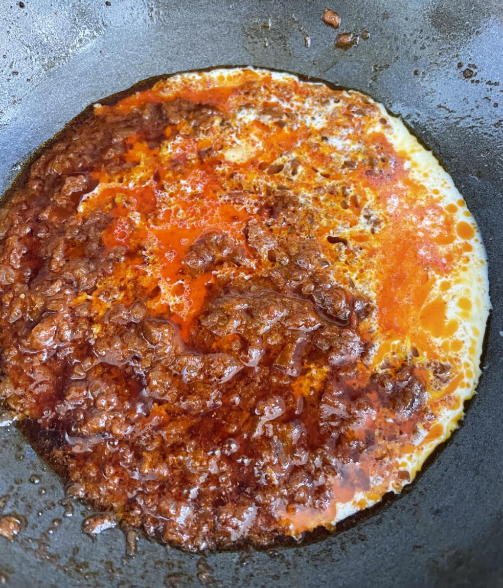 Adding fried chicken