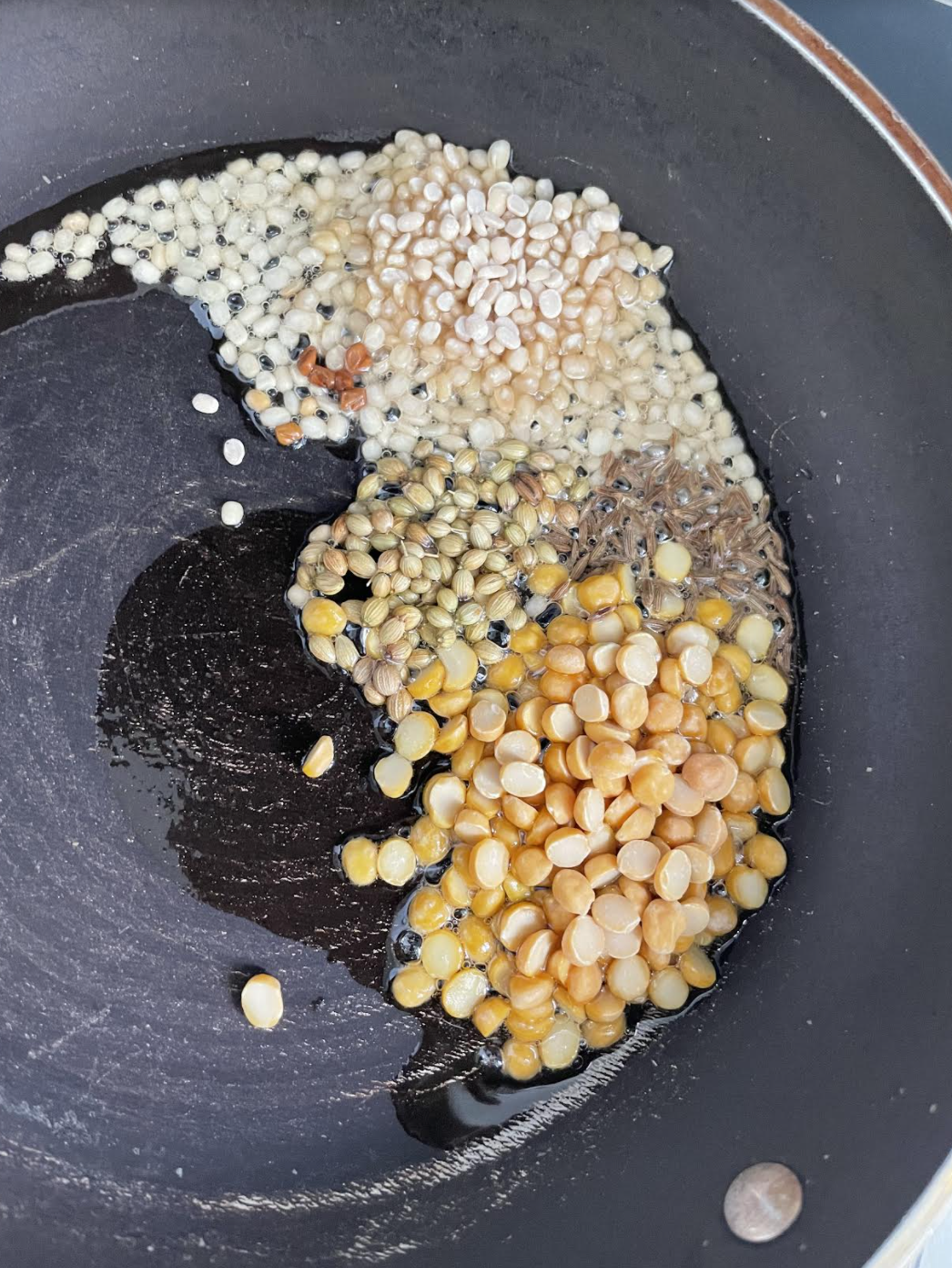 Roasting dals and spices
