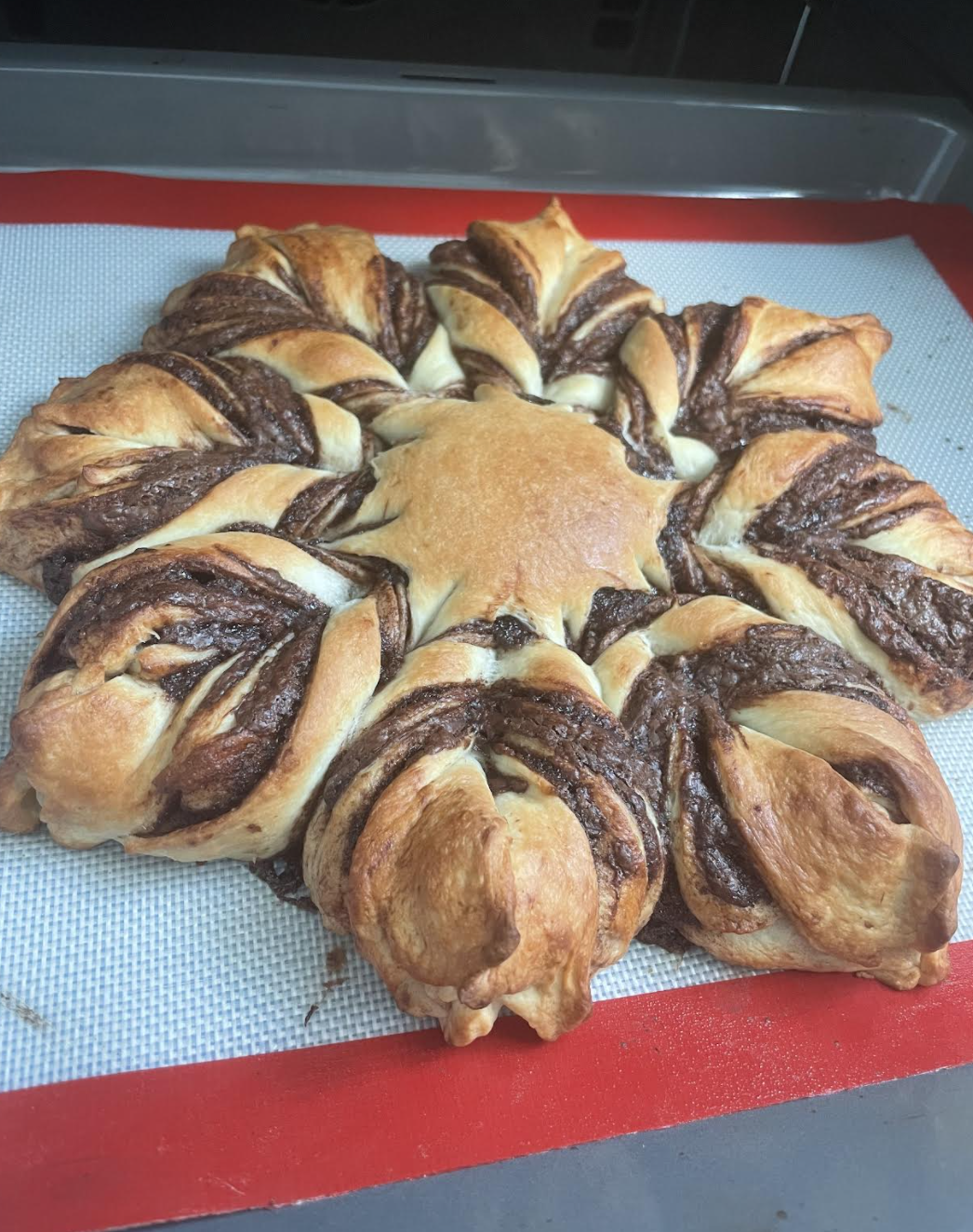 Finished Nutella Tear and Share Bread