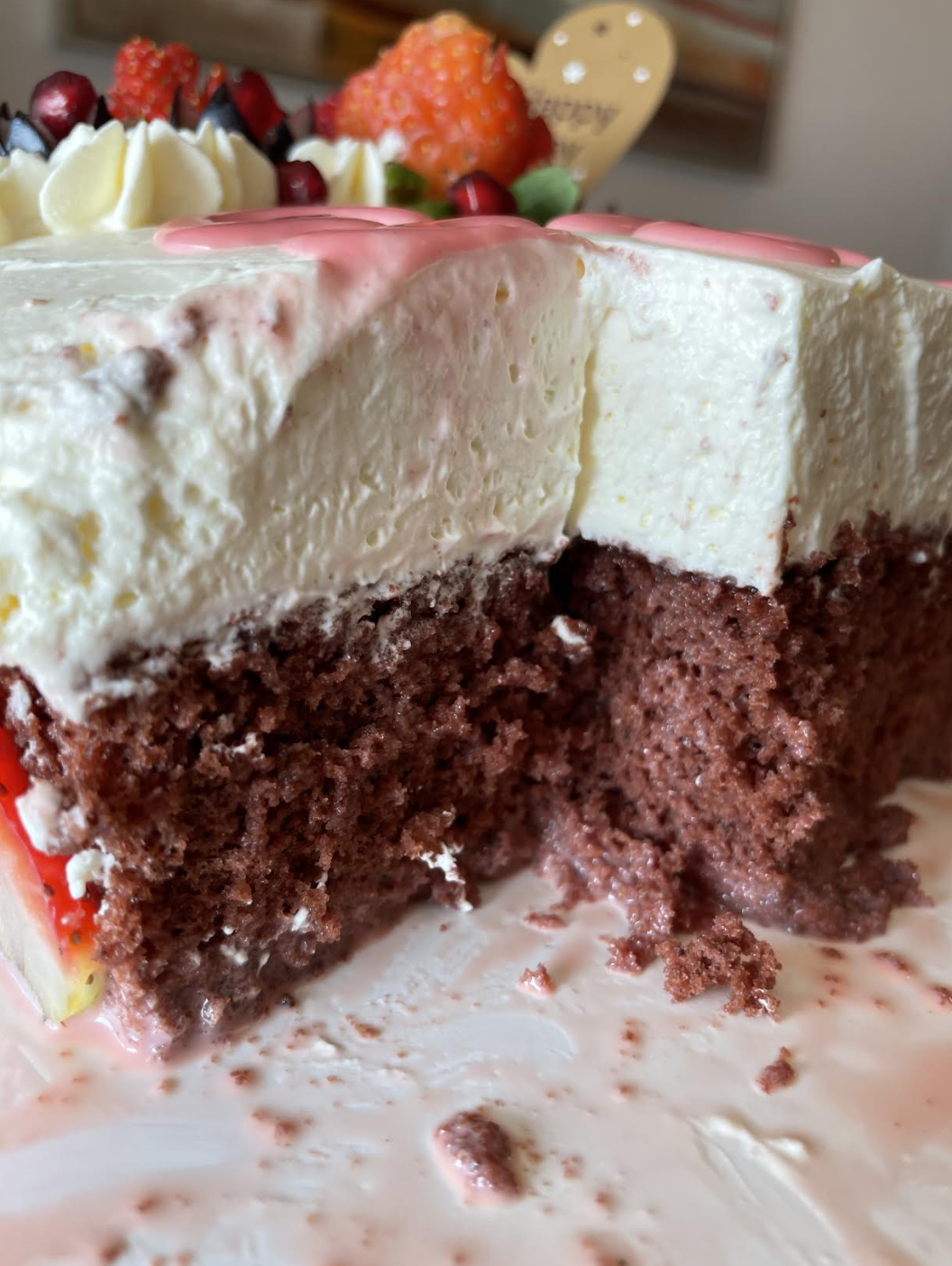 Finished Red Velvet Tres Leches Cake
