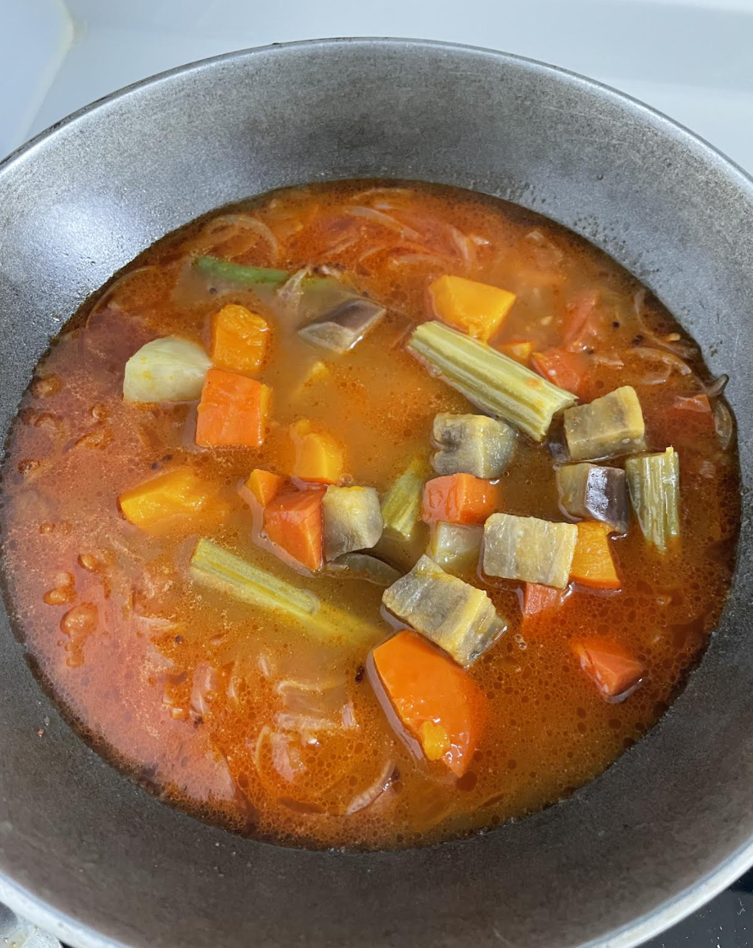 Adding Tamarind and Besan Slurry