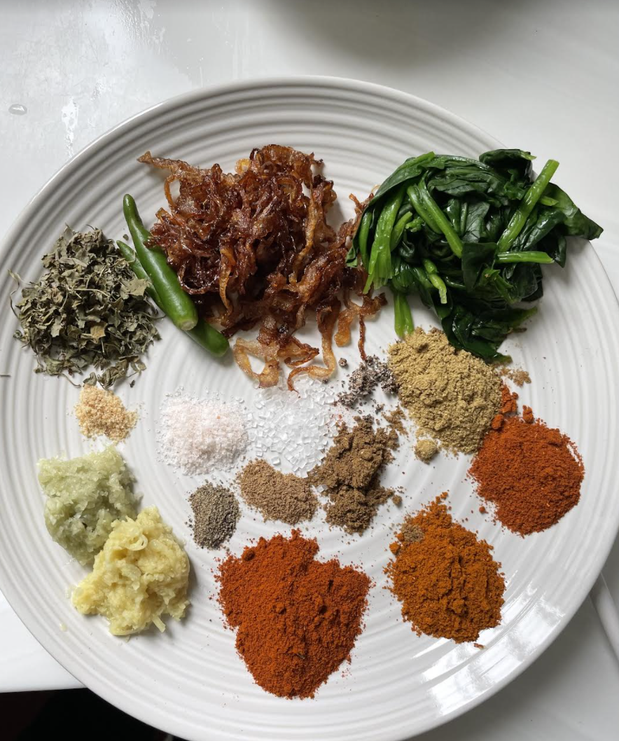 Preparing masala paste for Nutrela Soya Chunks Sabzi