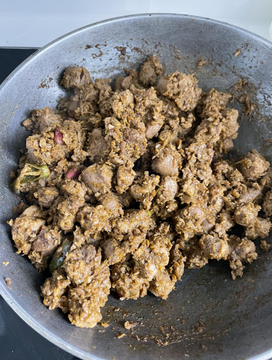 Simmering Nutrela soya curry