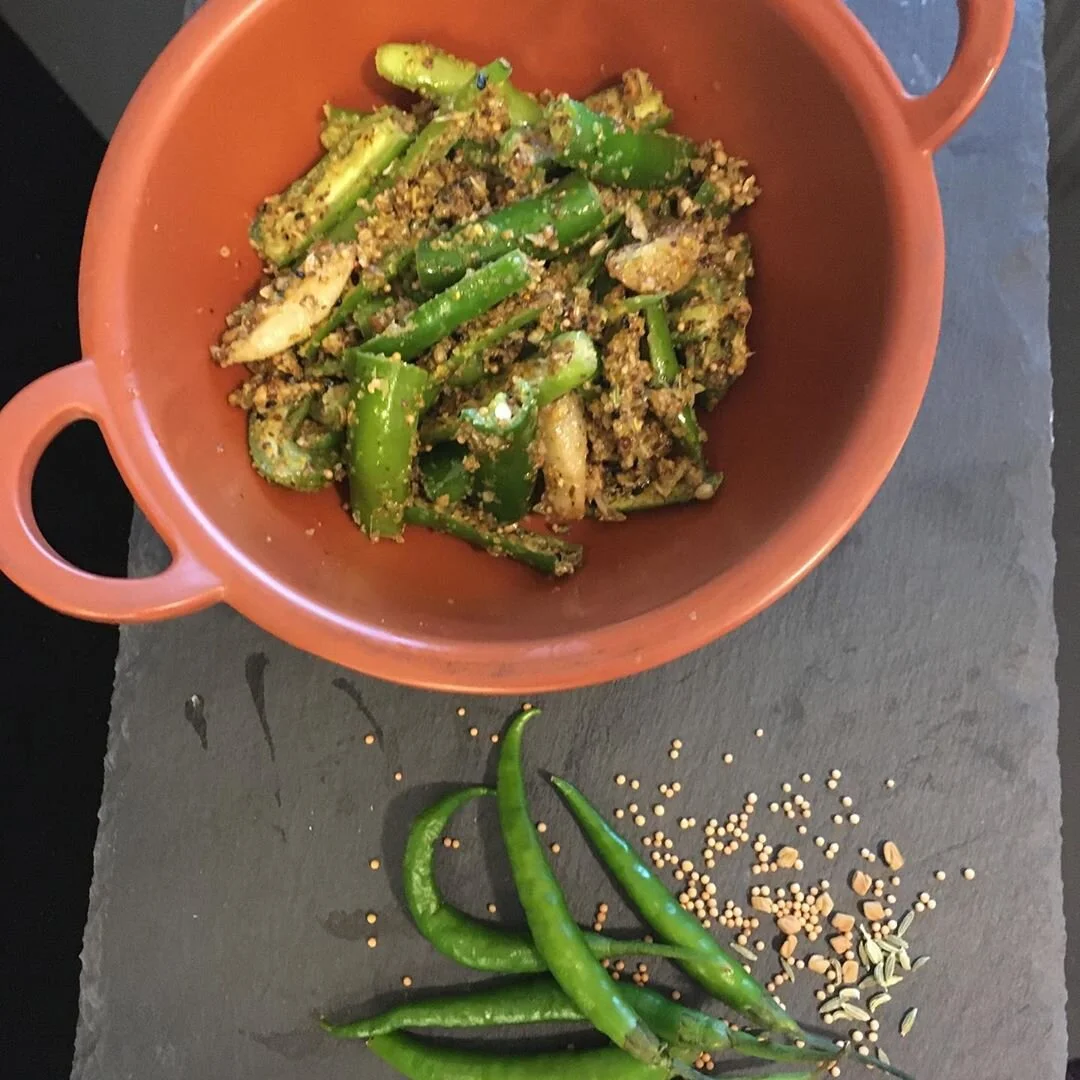 Green Chilli Pickle Serving