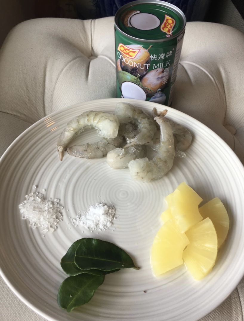 Ingredients for Nyonya Pineapple Prawn Curry